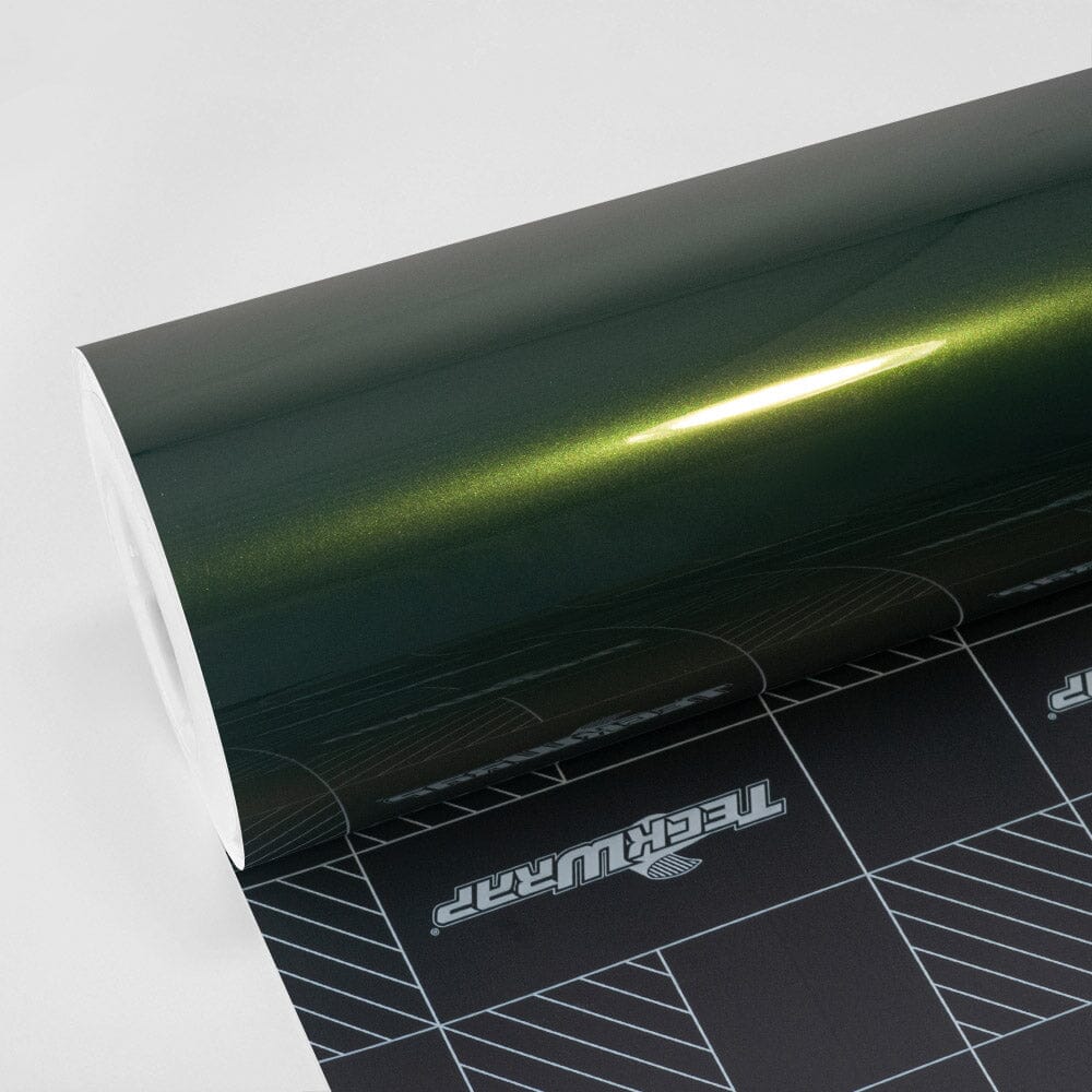 Gloss Metallic Vinyl Wrap - RB Series (RB13-32) + SL01-HD Gloss Metallic Teckwrap Phantom Green - HD 5 X 60 ft / 1.66 X 20 yd / 1.52 X 18 meters 