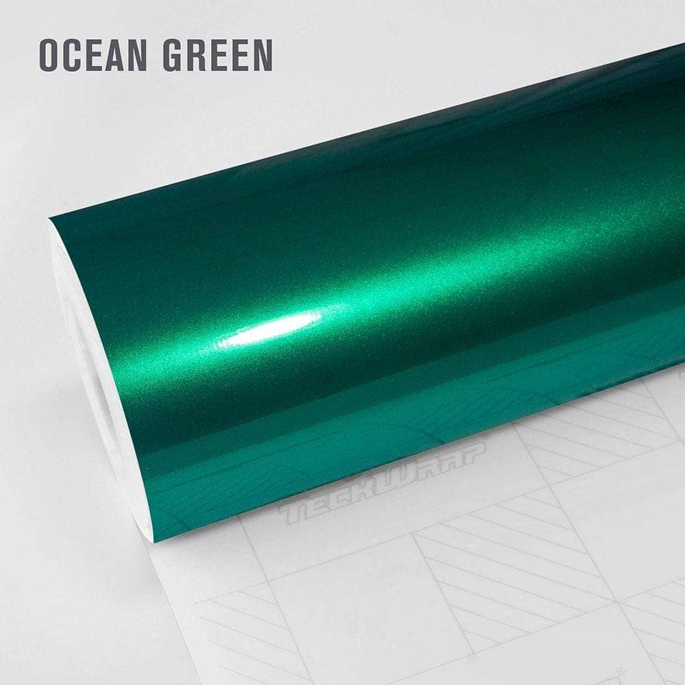 Gloss Metallic Vinyl Wrap - RB Series (RB13-32) Gloss Metallic Teckwrap Ocean Green - HD 5 X 60 ft / 1.66 X 20 yd / 1.52 X 18 meters 