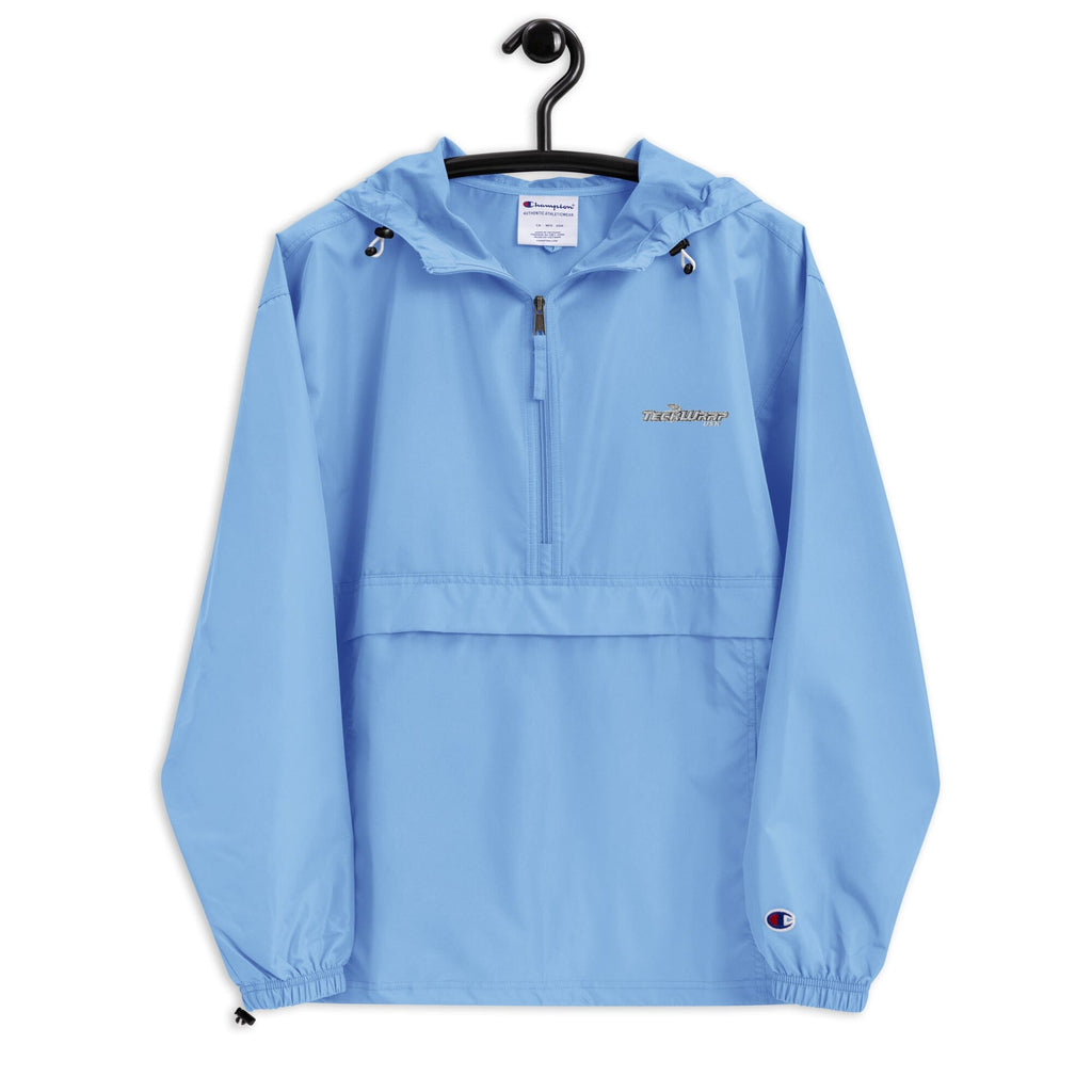 Embroidered Champion Packable Jacket Teckwrap USA Light Blue S 