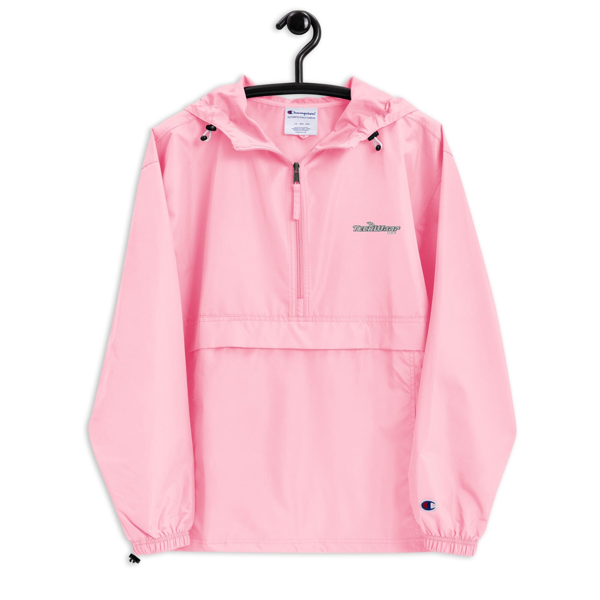 Embroidered Champion Packable Jacket Teckwrap USA Pink Candy S 