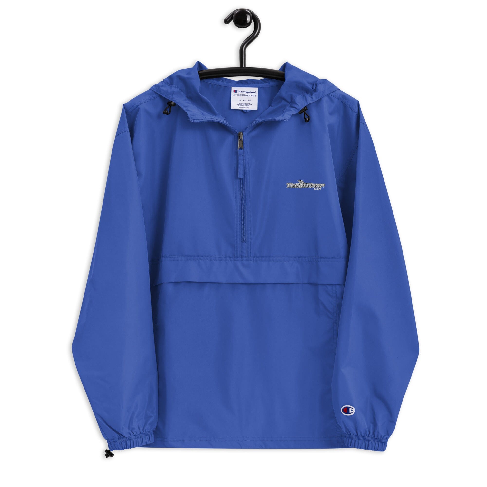 Embroidered Champion Packable Jacket Teckwrap USA Royal Blue S 
