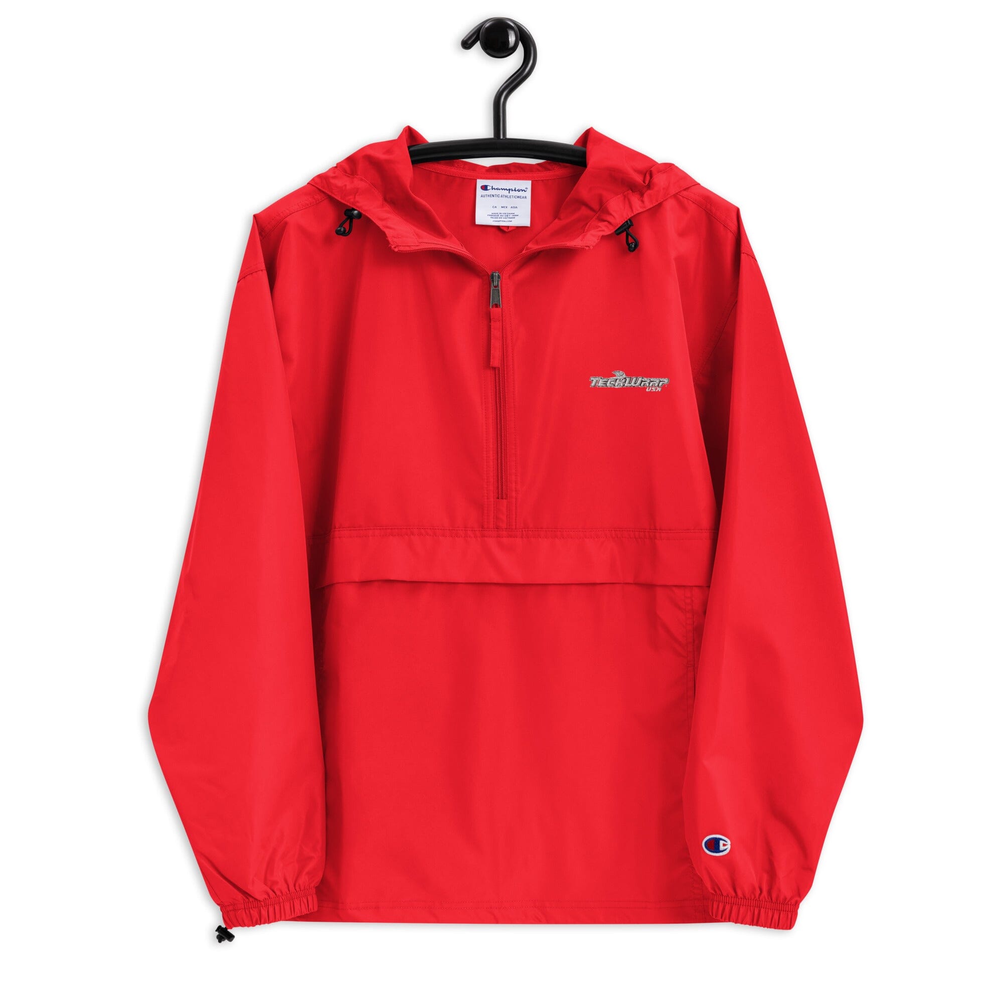 Embroidered Champion Packable Jacket Teckwrap USA Scarlet S 