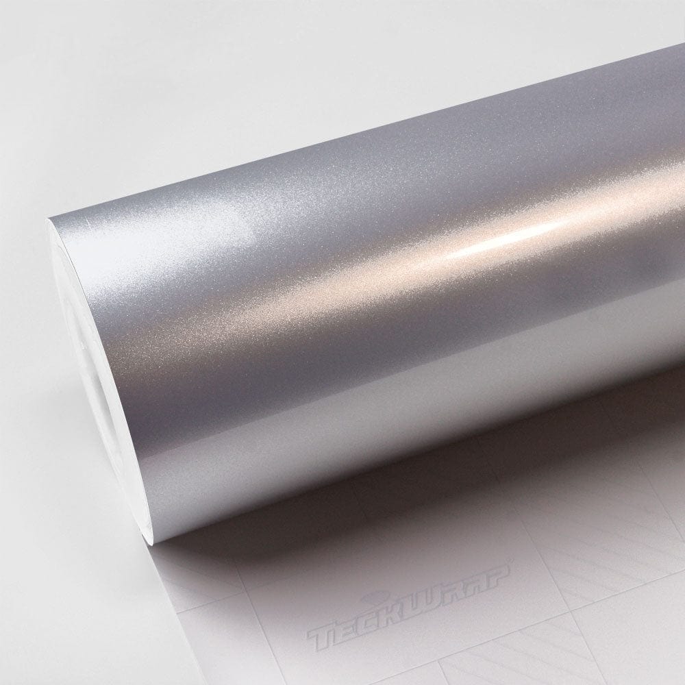 Gloss Aluminum Vinyl Wrap - GAL Series (GAL01-22) Gloss Metallic Teckwrap Silver Mist - HD 5 X 60 ft / 1.66 X 20 yd / 1.52 X 18 meters 