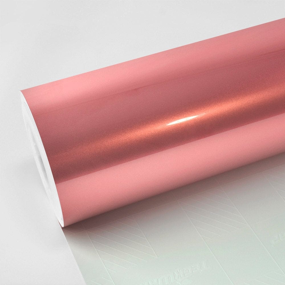 Gloss Aluminum Vinyl Wrap - GAL Series (GAL23-30) Gloss Aluminum Teckwrap Pink Gold - HD 5 X 60 ft / 1.66 X 20 yd / 1.52 X 18 meters 