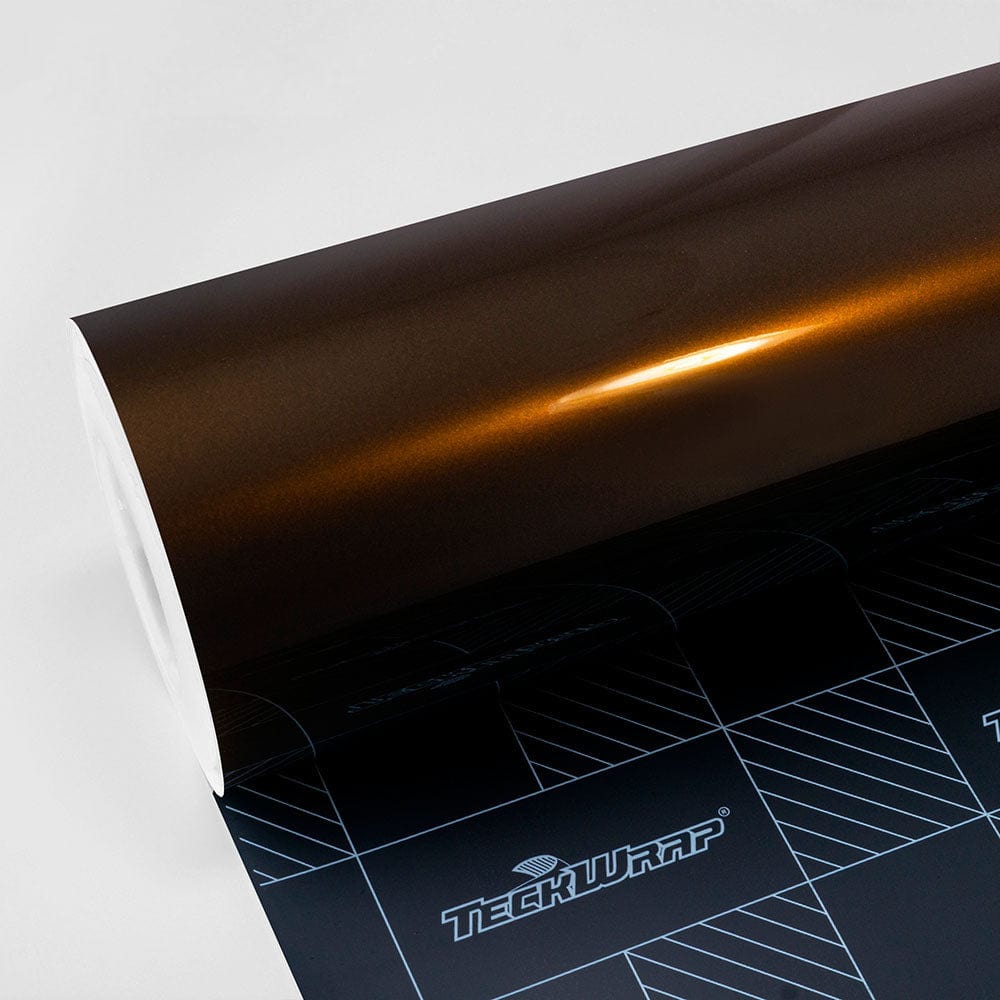 Gloss Metallic Vinyl Wrap - HM - Series Gloss Metallic Teckwrap Gloss Black Gold - HD 5 X 60 ft, 1.66 X 20 yd(1.52 X 18m) 