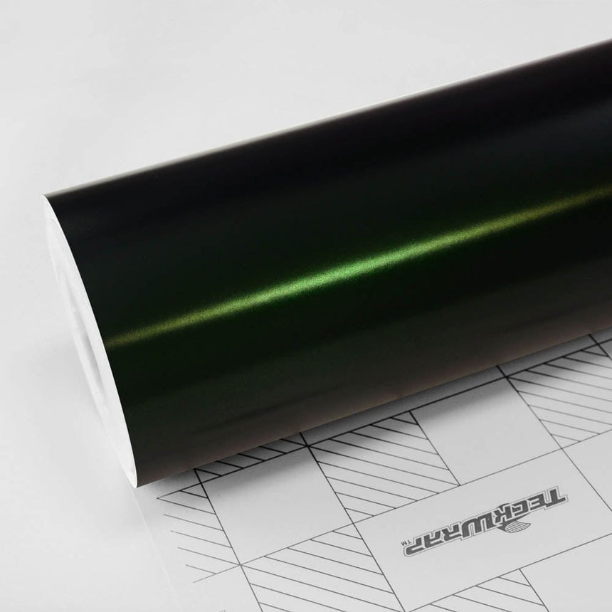 Satin Metallic - HM Series Satin metallic Teckwrap Matte Green black silk 5 X 60 ft / 1.66 X 20 yd / 1.52 X 18 meters 