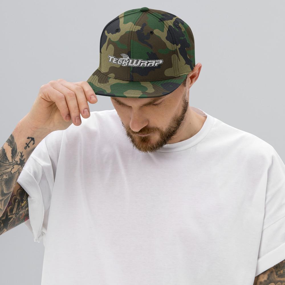 Snapback Hat Teckwrap USA Green Camo 