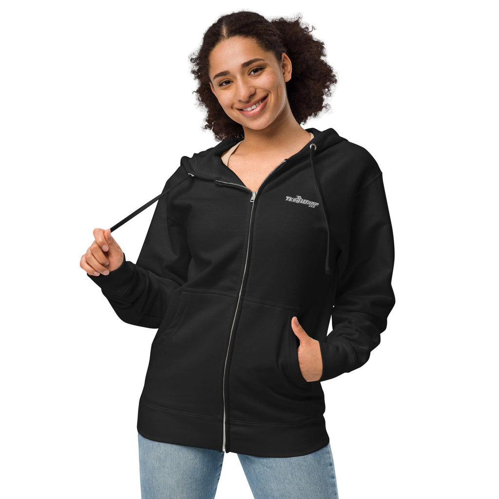 Unisex fleece zip up hoodie Teckwrap USA 
